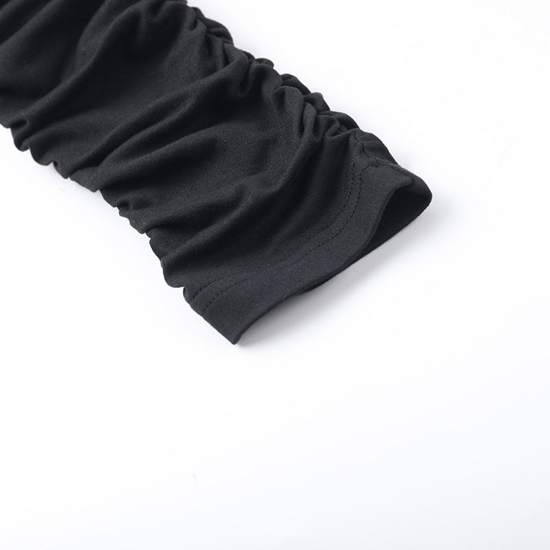 Off-Shoulder Long Sleeve Lace-Up Bodycon Dress Autumn Mini Dress 18