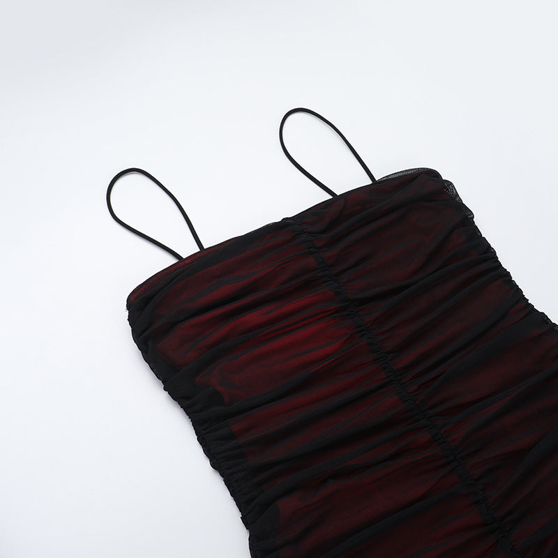 Gathered Slim-Fit Strap Sexy Spring/Summer Bodycon Dress 8