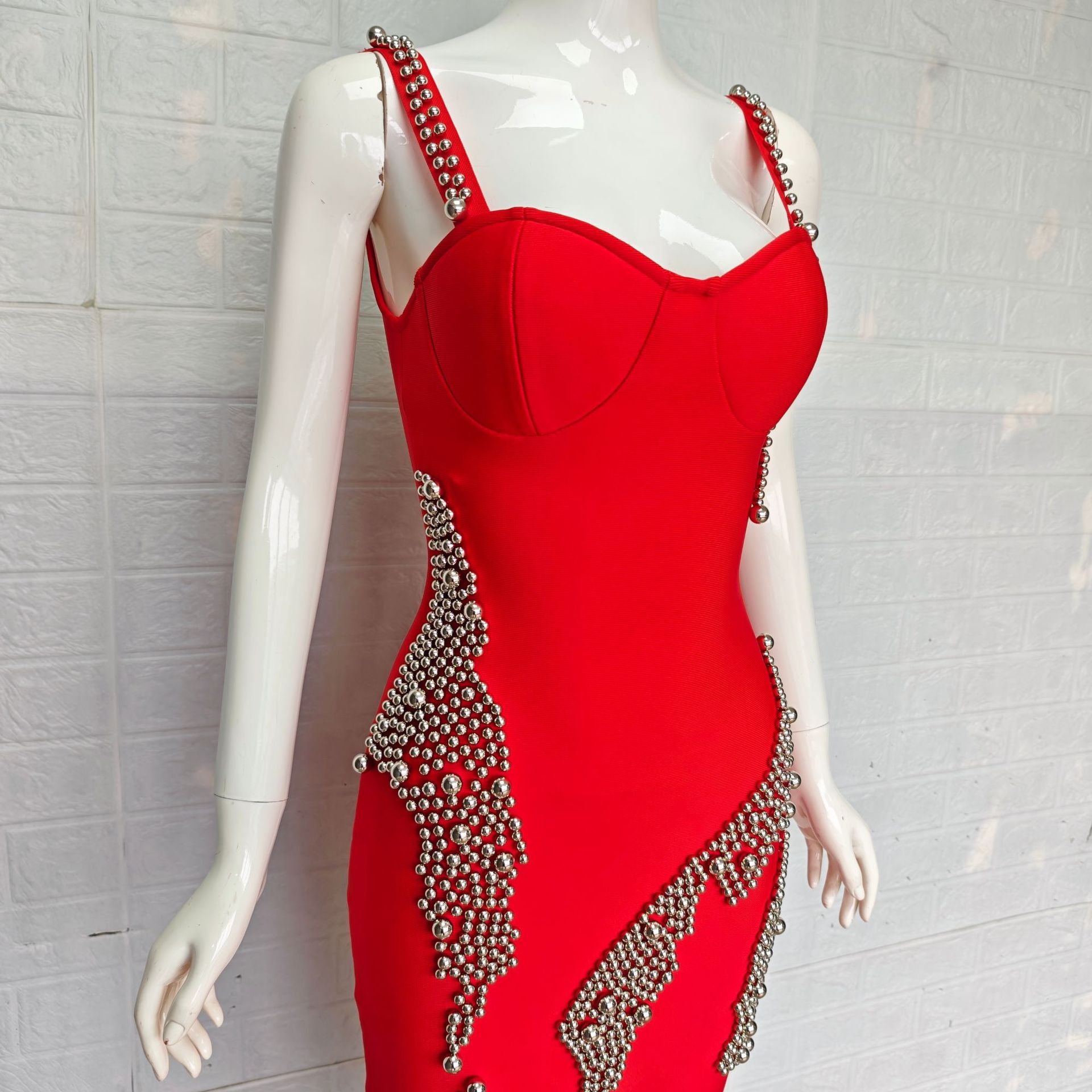 Sexy Sleeveless Beaded Chic Bandage Evening Gown 9
