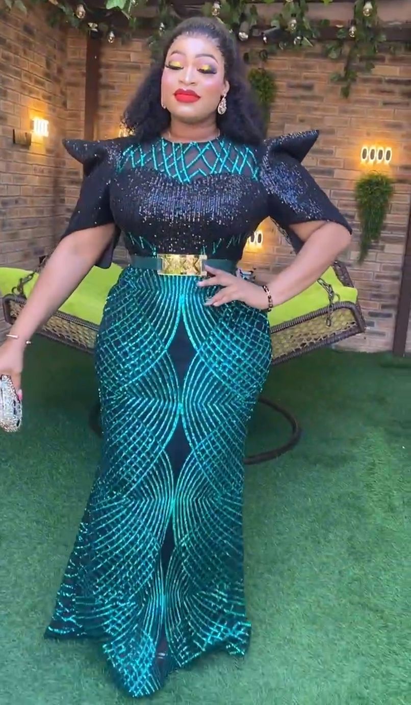 Sequined Christmas Party Evening Dress African Women's Dress 3