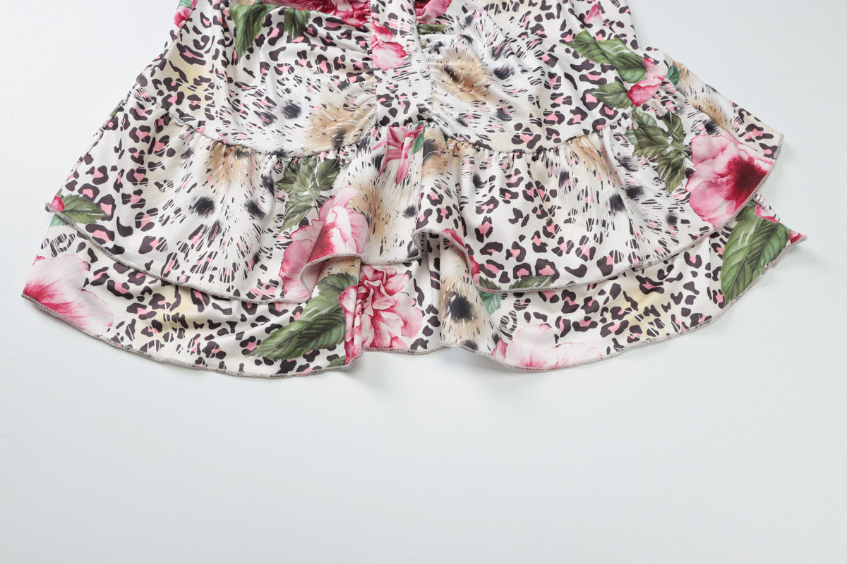 Summer Halter Neck Low Back Printed Dress Fashion WomenŸ??s Gown 14