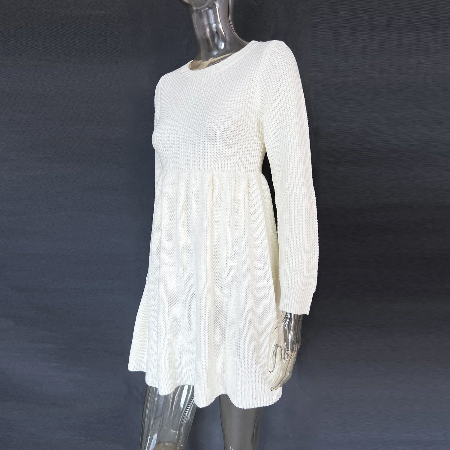 Autumn And Winter Women's Solid Color Sweater Dress 18