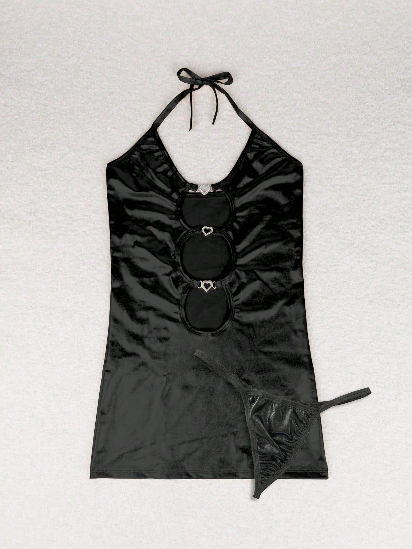 Women tie-neck hollow dress 17