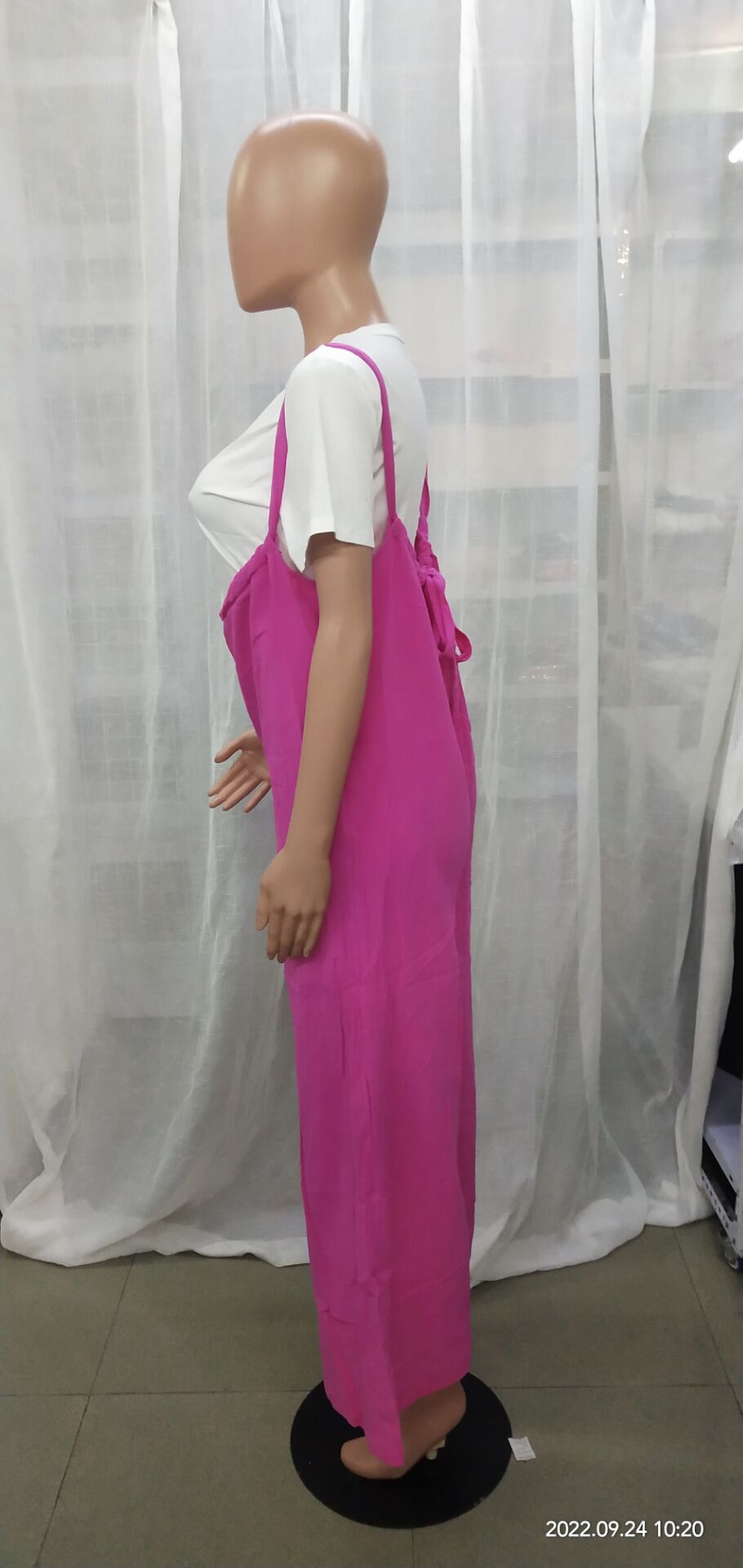 Women'S Solid Casual Wide Leg Loose Bib Pants 10