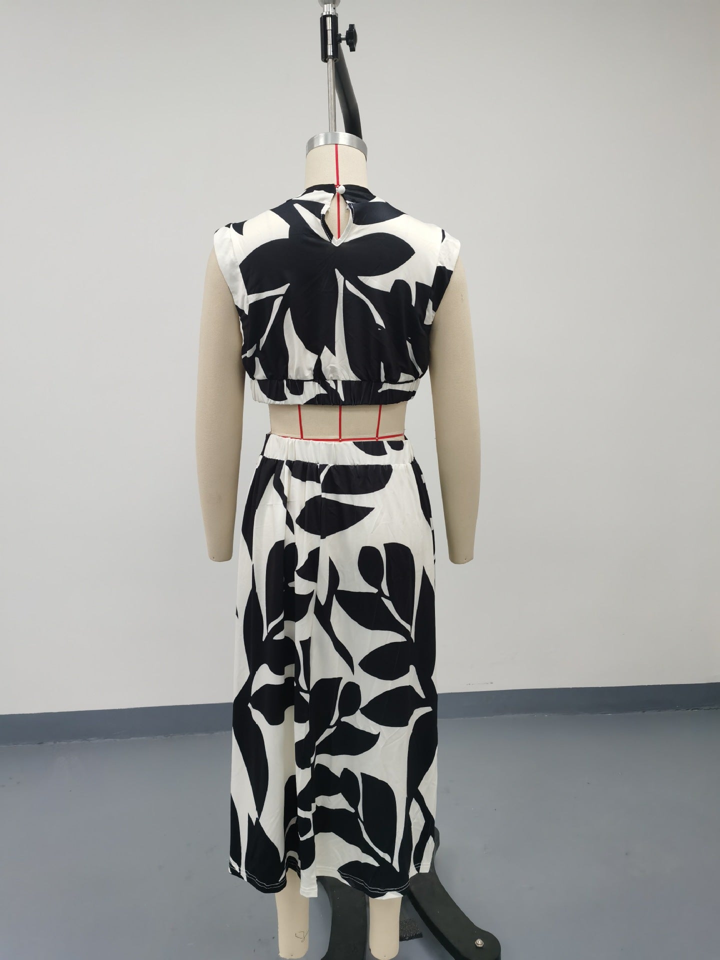 Women Round Neck Short Sleeve Floral Print Dress 20