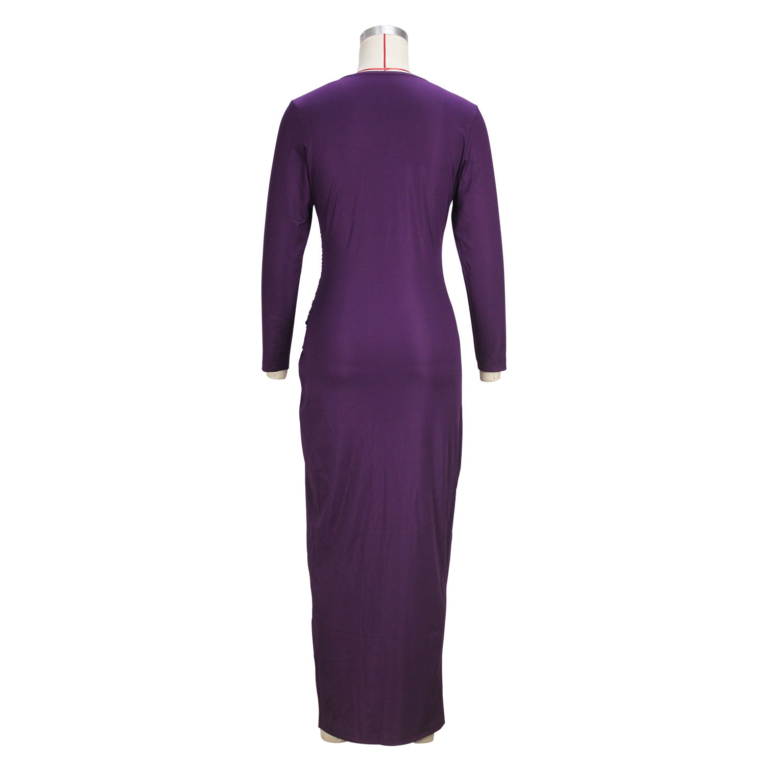 Spring Autumn Women's Fashion Trend V-Neck Elegant Casual Slim Dress 6