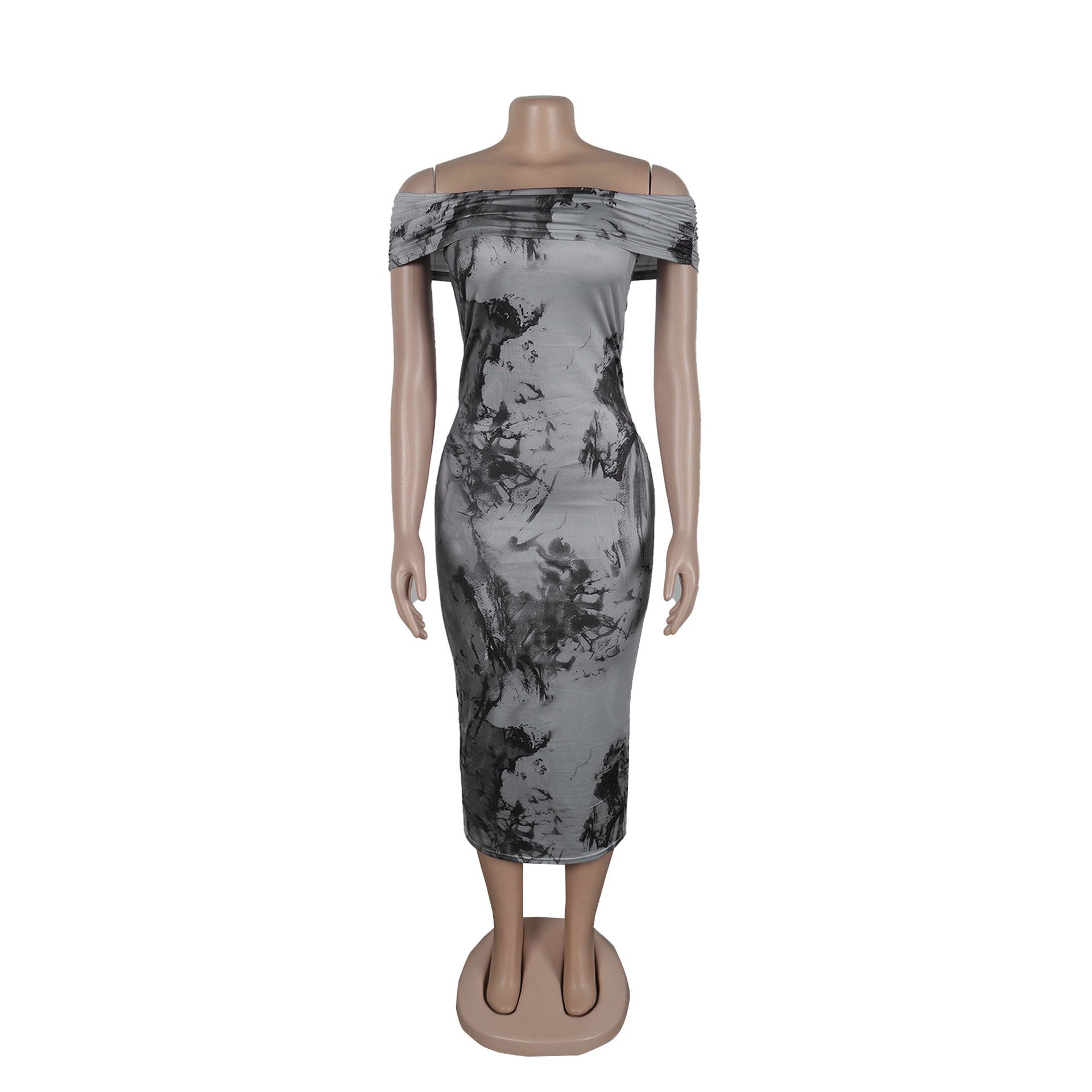 Sexy Off Shoulder Printed Bodycon Dress 18