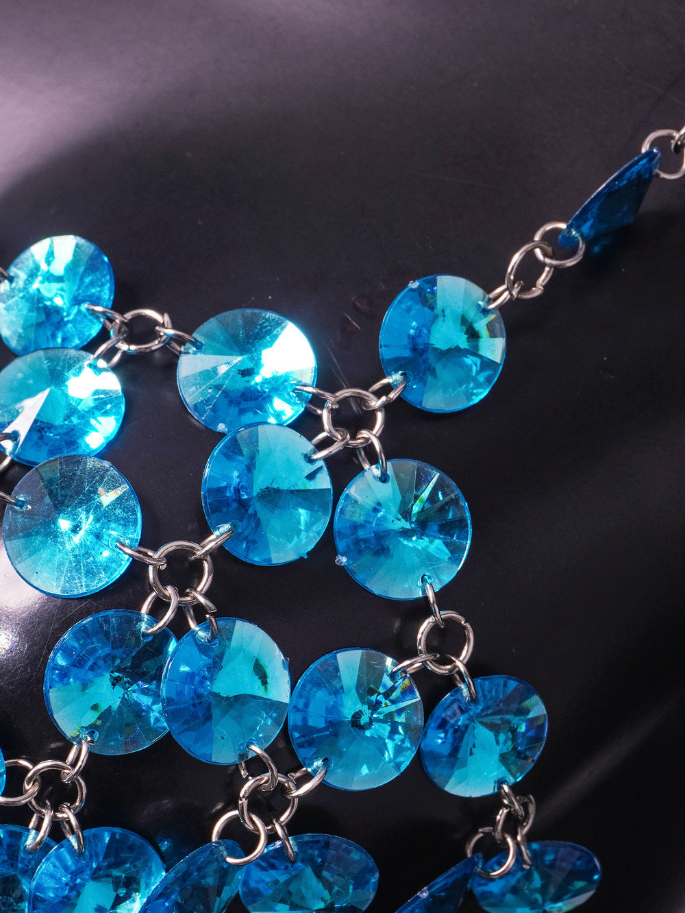 Blue Gem Sexy Halter Neck Strap Low Back Women's Vest Slit Skirt Two-Piece Set 16