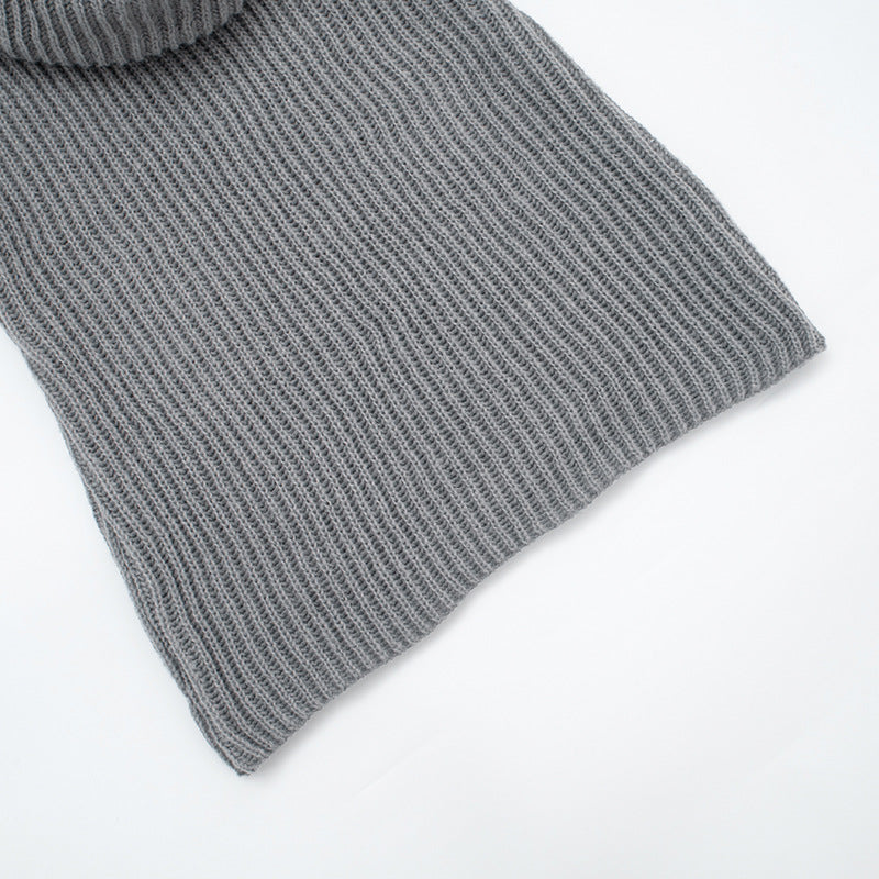 Women's Autumn & Winter Solid Color Casual Loose Cowl Neck Knitted Mid-Long Sleeve Dress 17