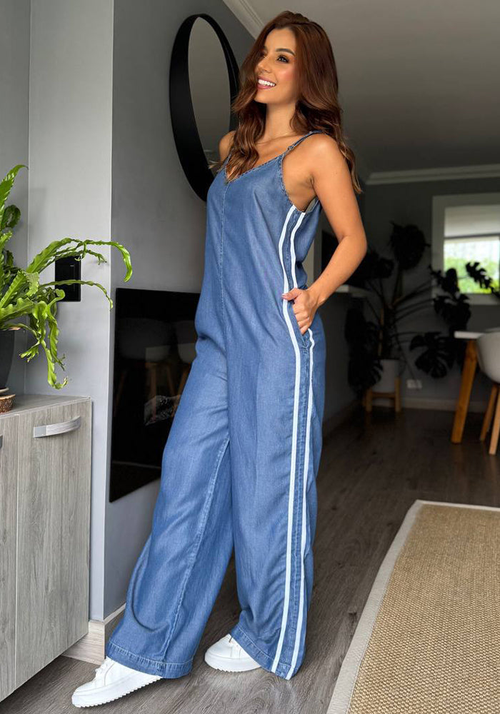 Women Striped Wide-Leg Jumpsuit