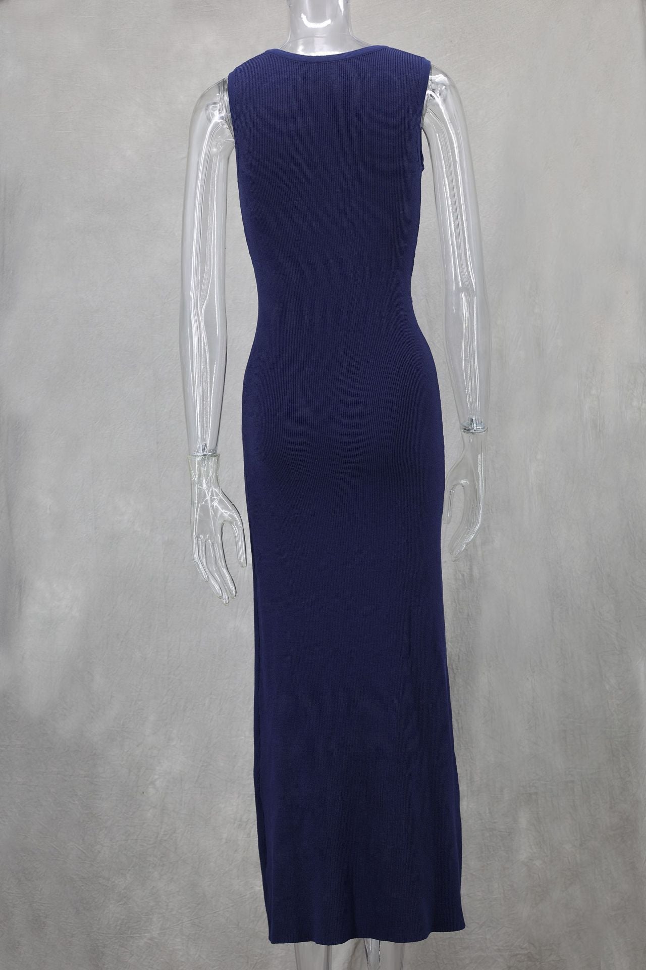 Women Summer Sleeveless Round Neck Knitting Dress 12