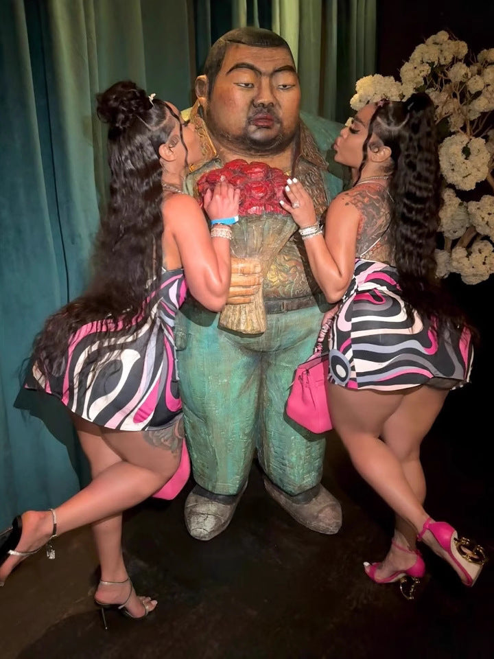 Sexy Printed Strap Mini Dress 5