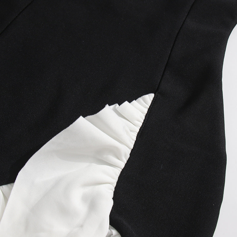 Chic Elegant Black & White Strapless Bandage Dress 11