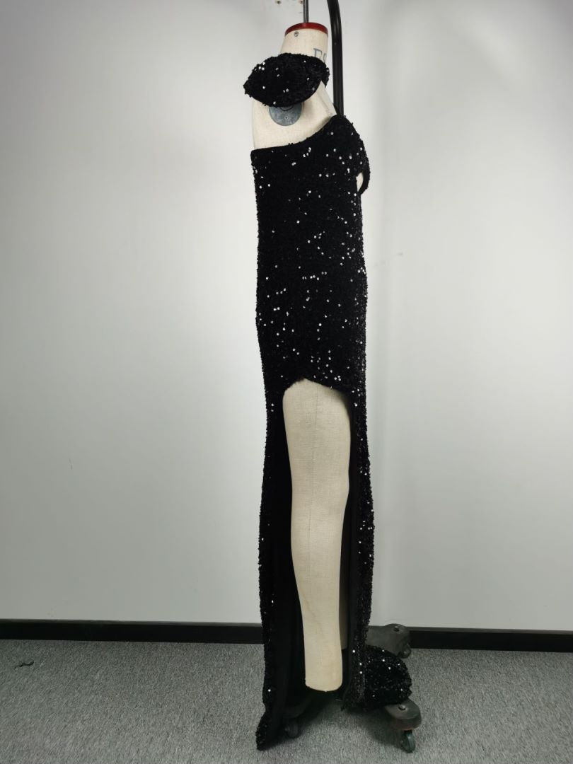 Womens Sexy Sequin Strapless Formal Party Dress Bodycon Evening Dress 8