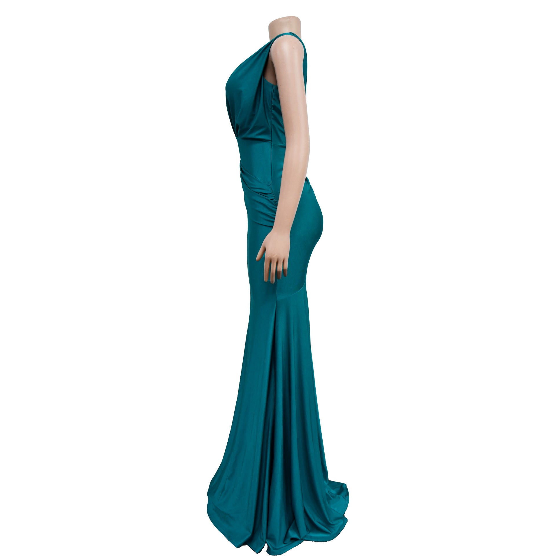 Women Solid V-Neck Sleeveless Pleated Maxi Dress 47
