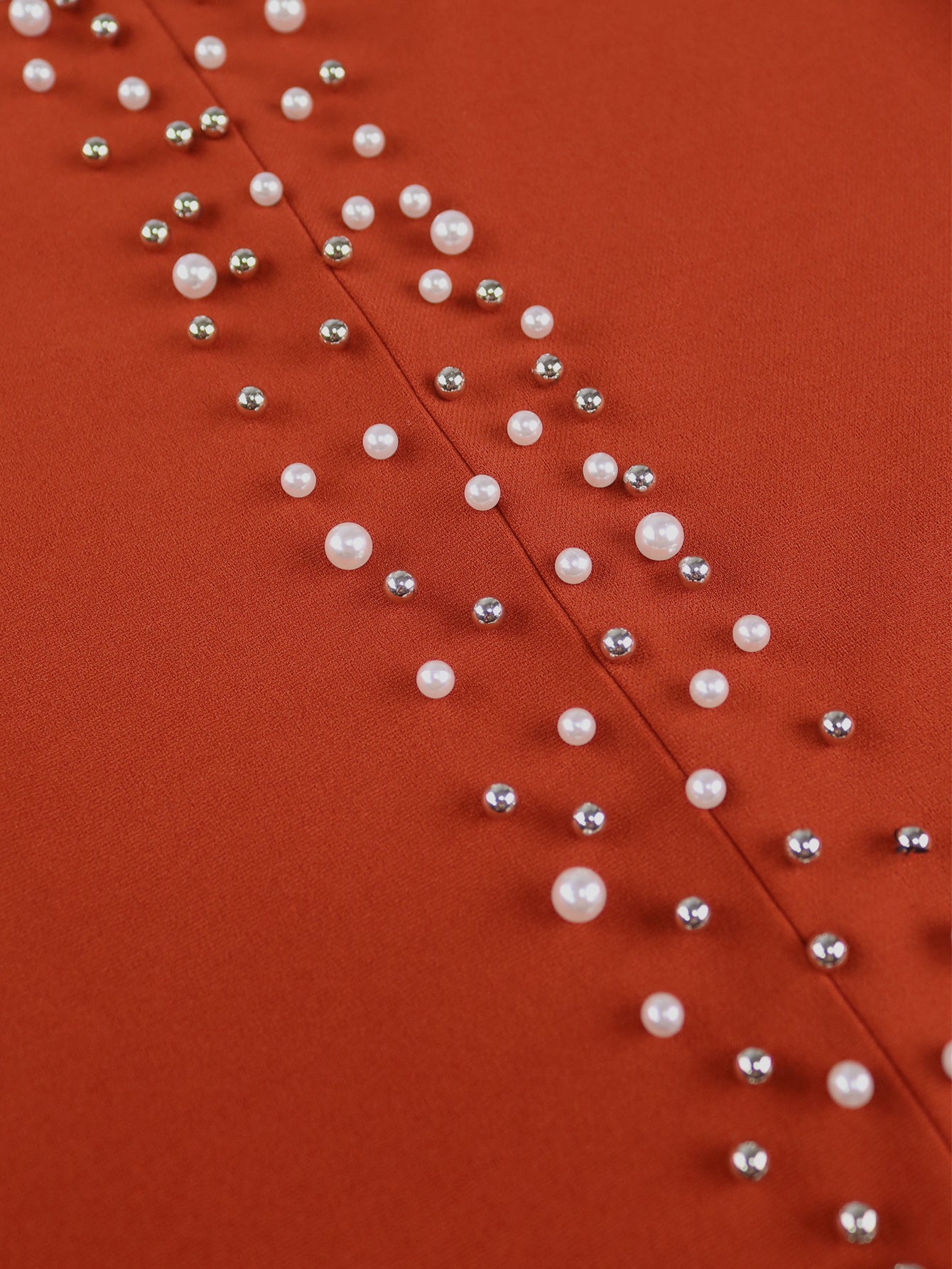 Women Round Neck beaded ruffle Formal Party Bodycon Dress 8