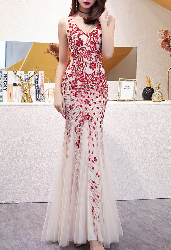 Evening dress female Formal Party Chic elegant annual meeting long fishtail sequin sexy dress 8
