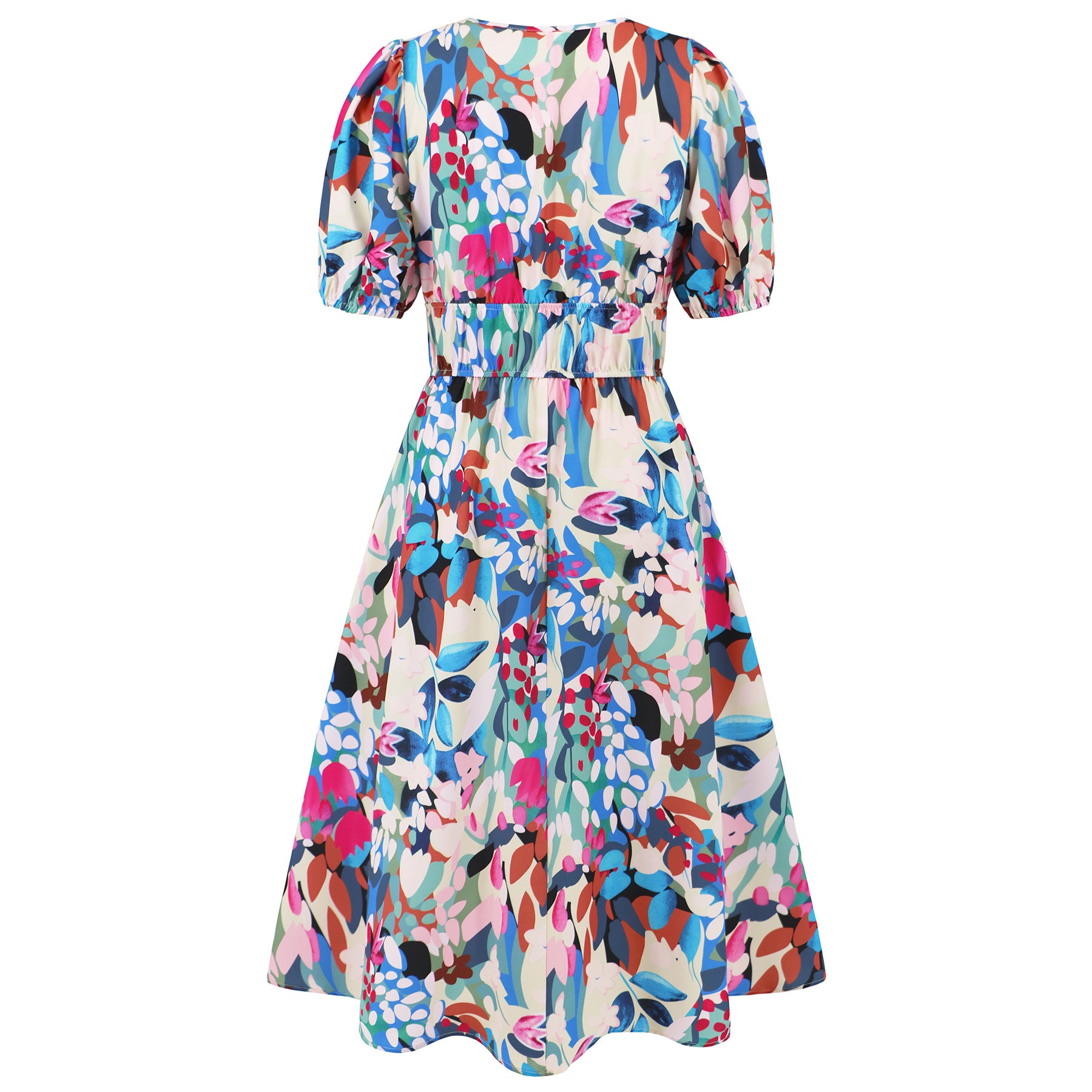 Summer Women's V-Neck Bohemian Print A-Line Dress 23