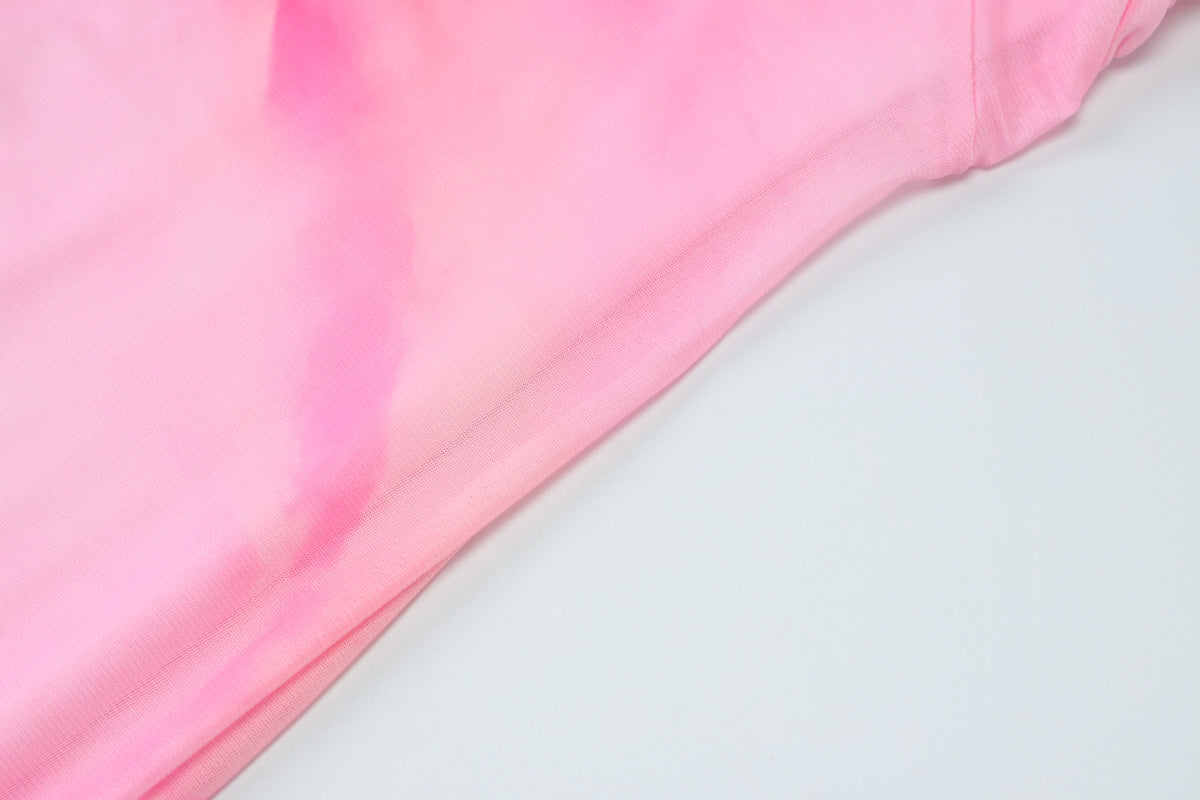 Women Spring Summer Sexy Backless Printed V-Neck Lace-Up Dress 13