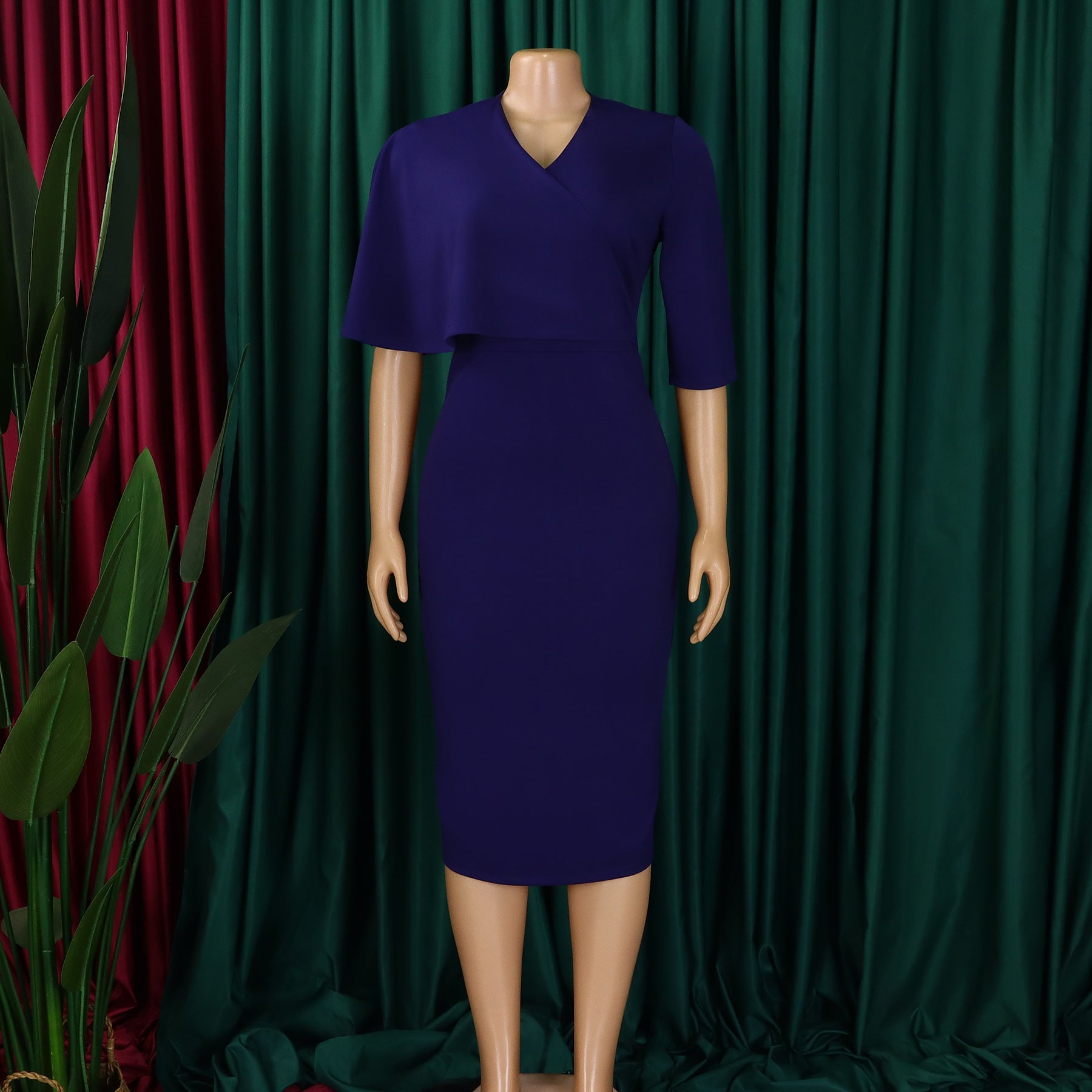 Women Solid Bodycon Professional African Dress 17