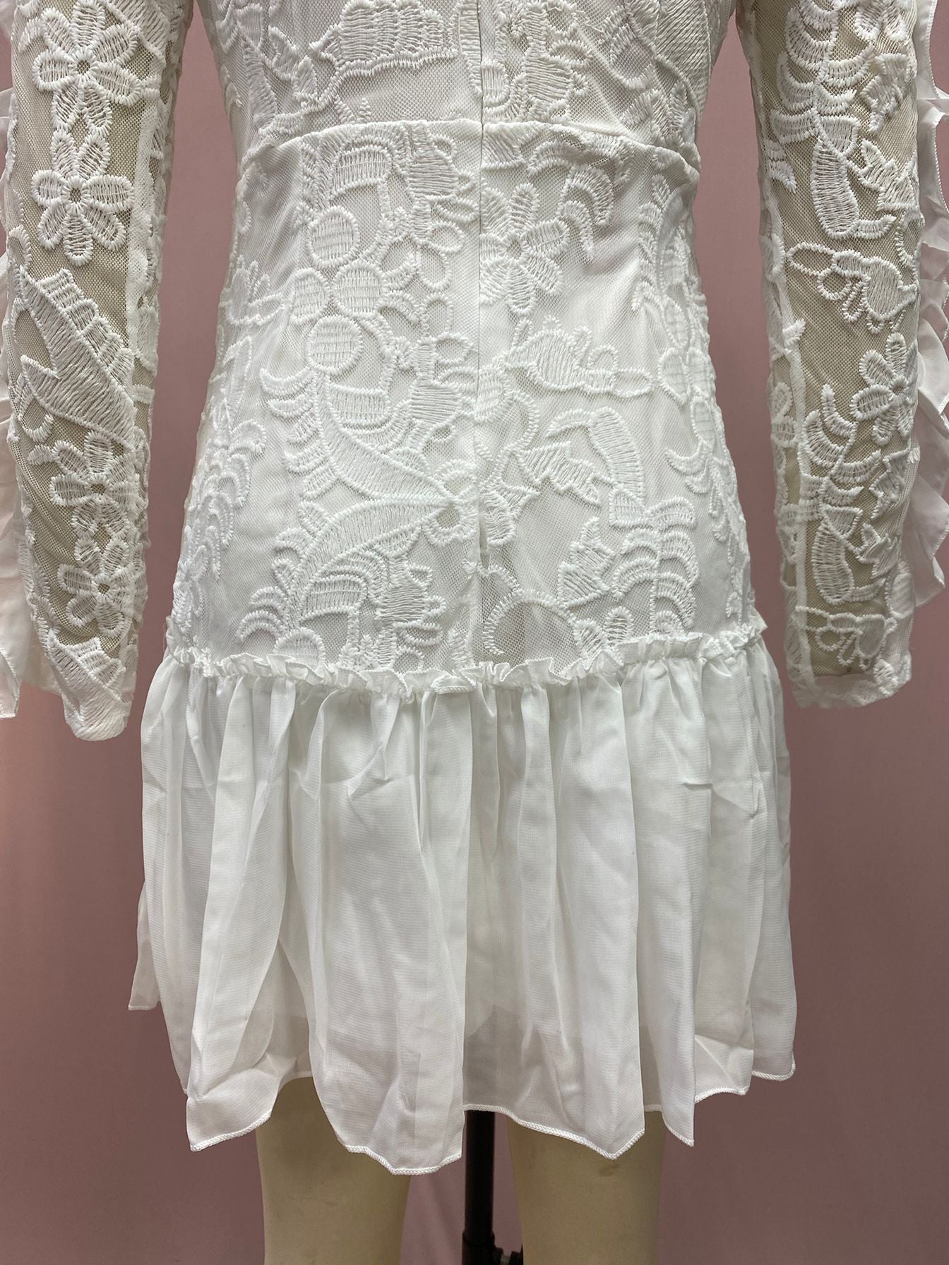 Summer Women embroidered sexy lace dress 9