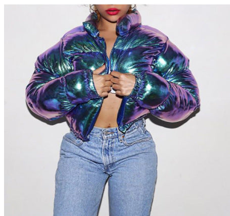 Women zippered padded coat 12