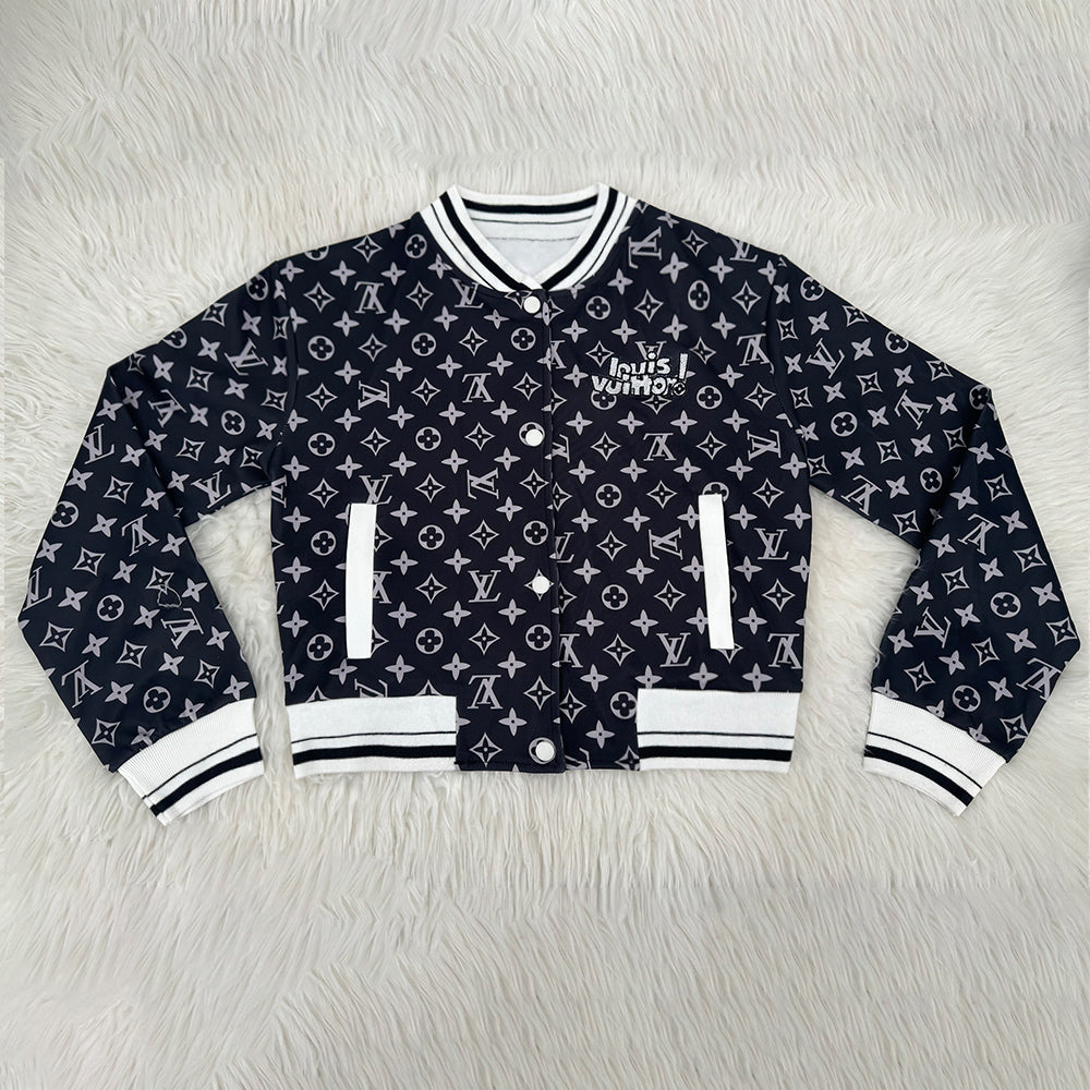 Women Fall/Winter Casual Printed Embroidered Baseball Jacket 9