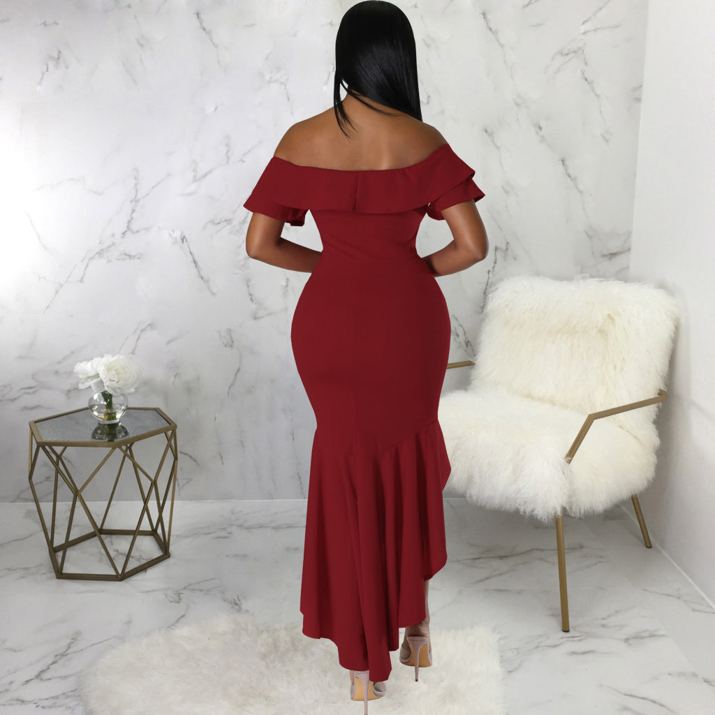 Women Sexy Solid Strapless Dress 7