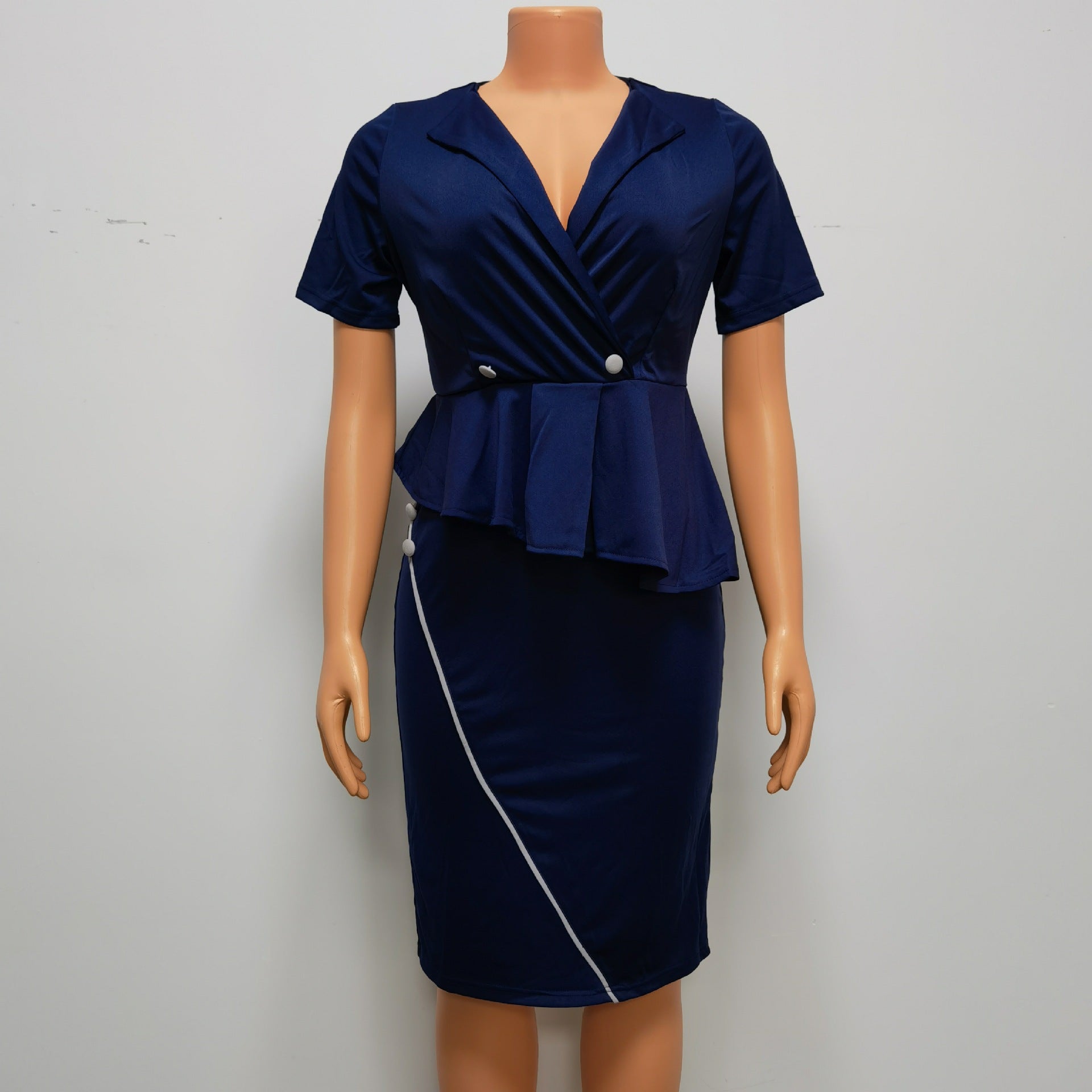 African Women Summer Ruffle Short Sleeve Sexy Bodycon Dress 9