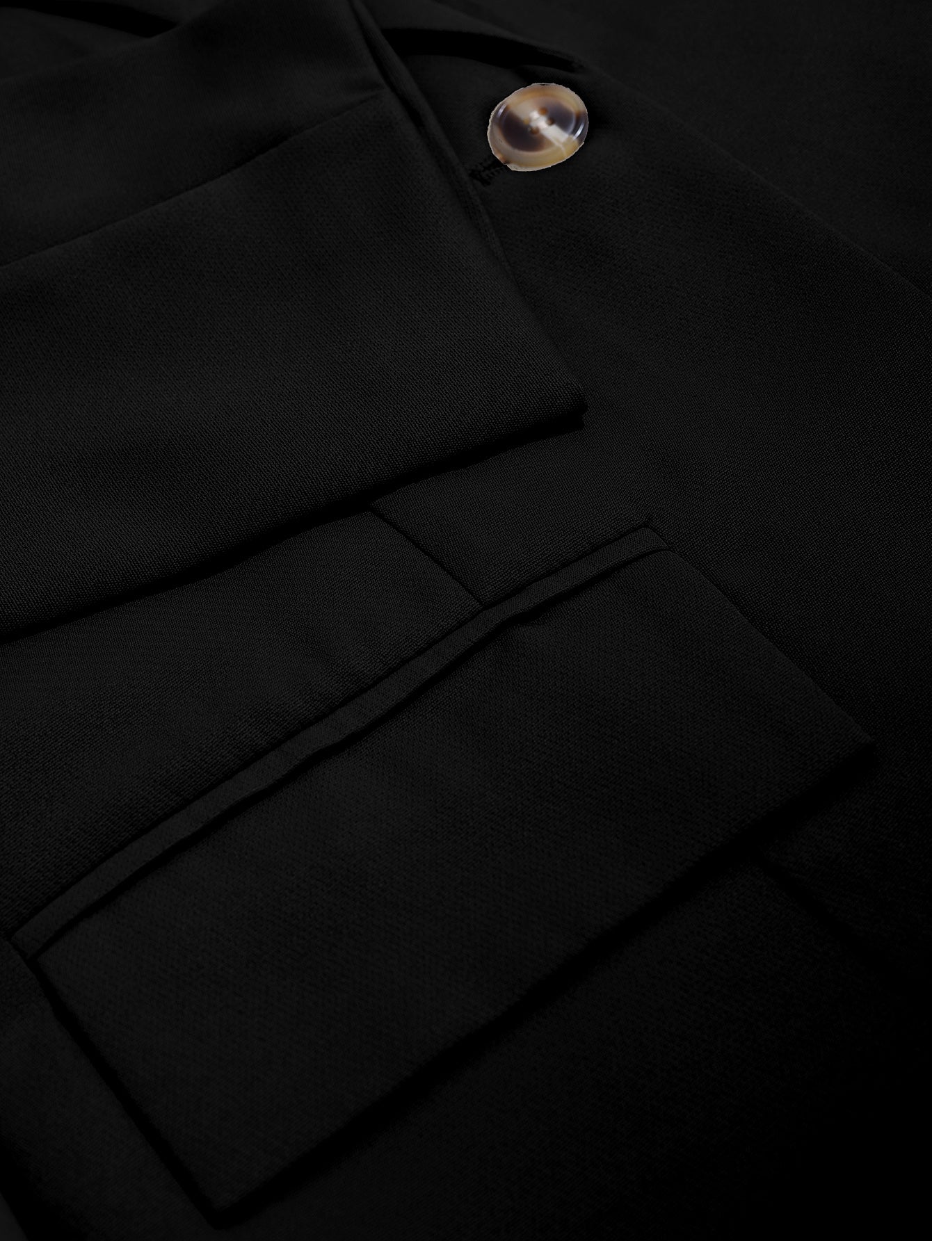 Women Solid Turndown Collar Elegant Career Button Casual Blazer 17