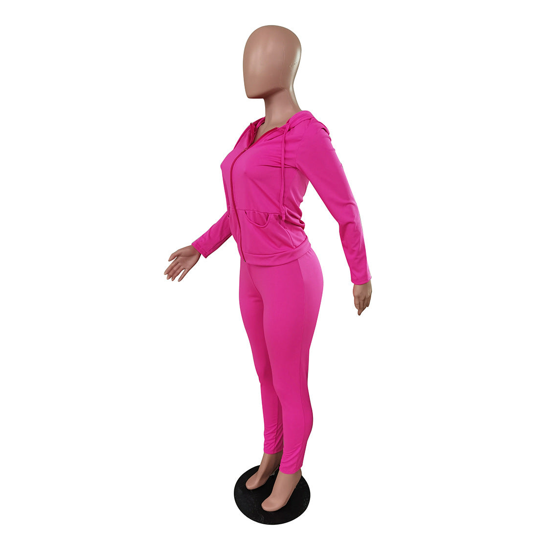 Women's Autumn Style Hat Pocket Zipper Fashion Casual Sport Two Piece Set 39