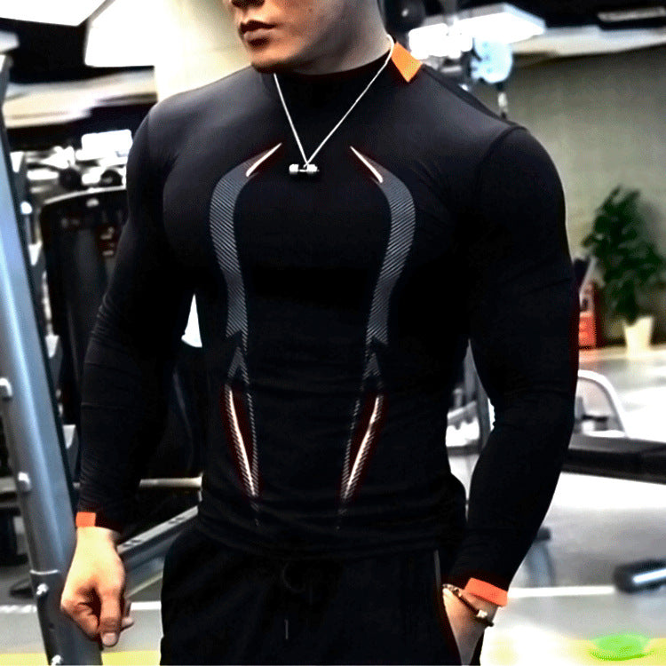 Summer Men'S Fitness Sports Training Breathable Short-Sleeved Quick-Drying Clothes Fashion Long-Sleeved T-Shirt New 5
