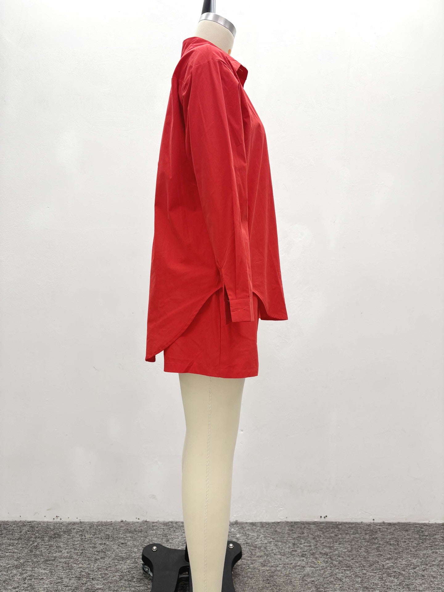 Elegant Women's Long Sleeve Cardigan Shirt Shorts African Plus Size Loose Casual Two-Piece Set 9