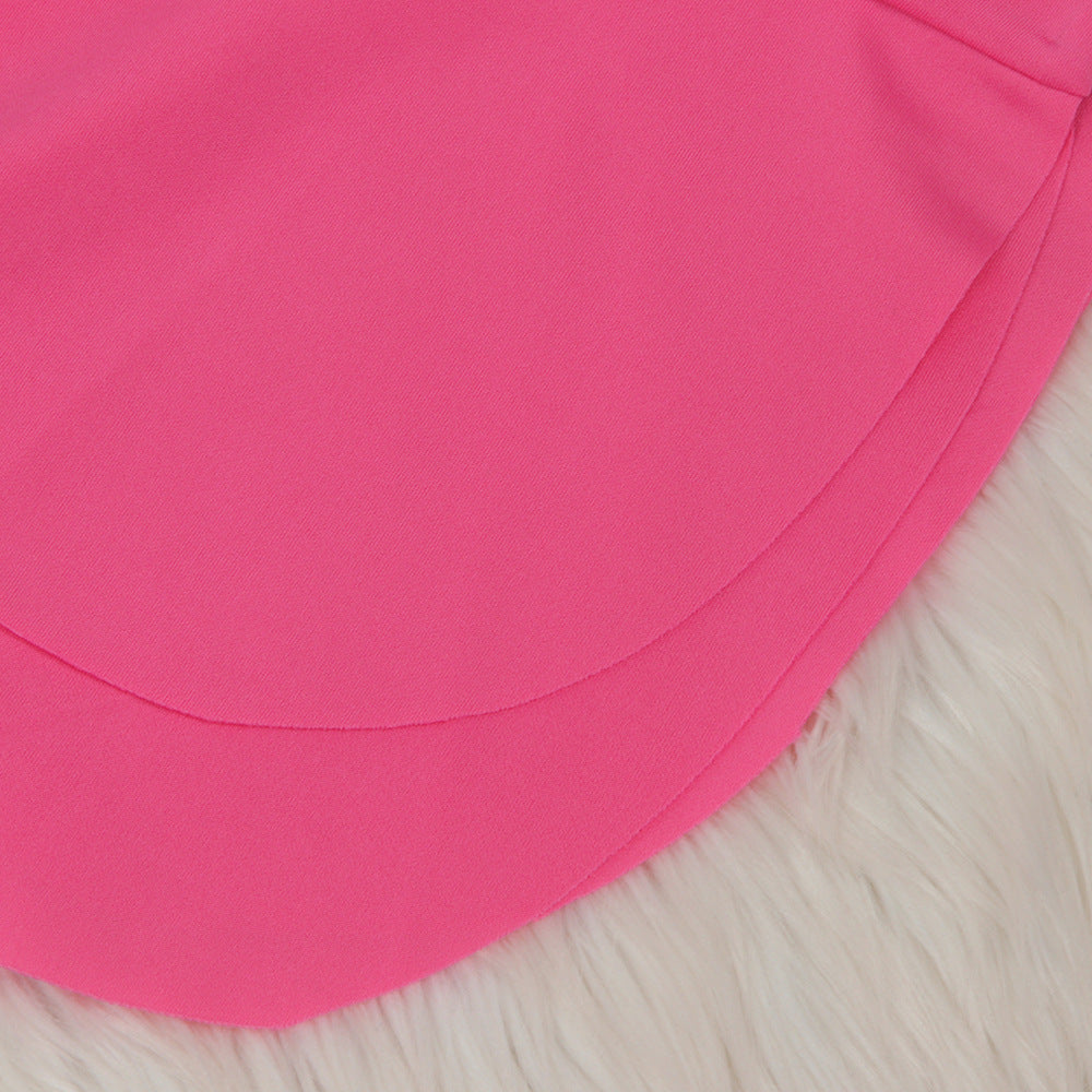 Sexy Women's Solid Color V-Neck Two-Piece Pants Set 38