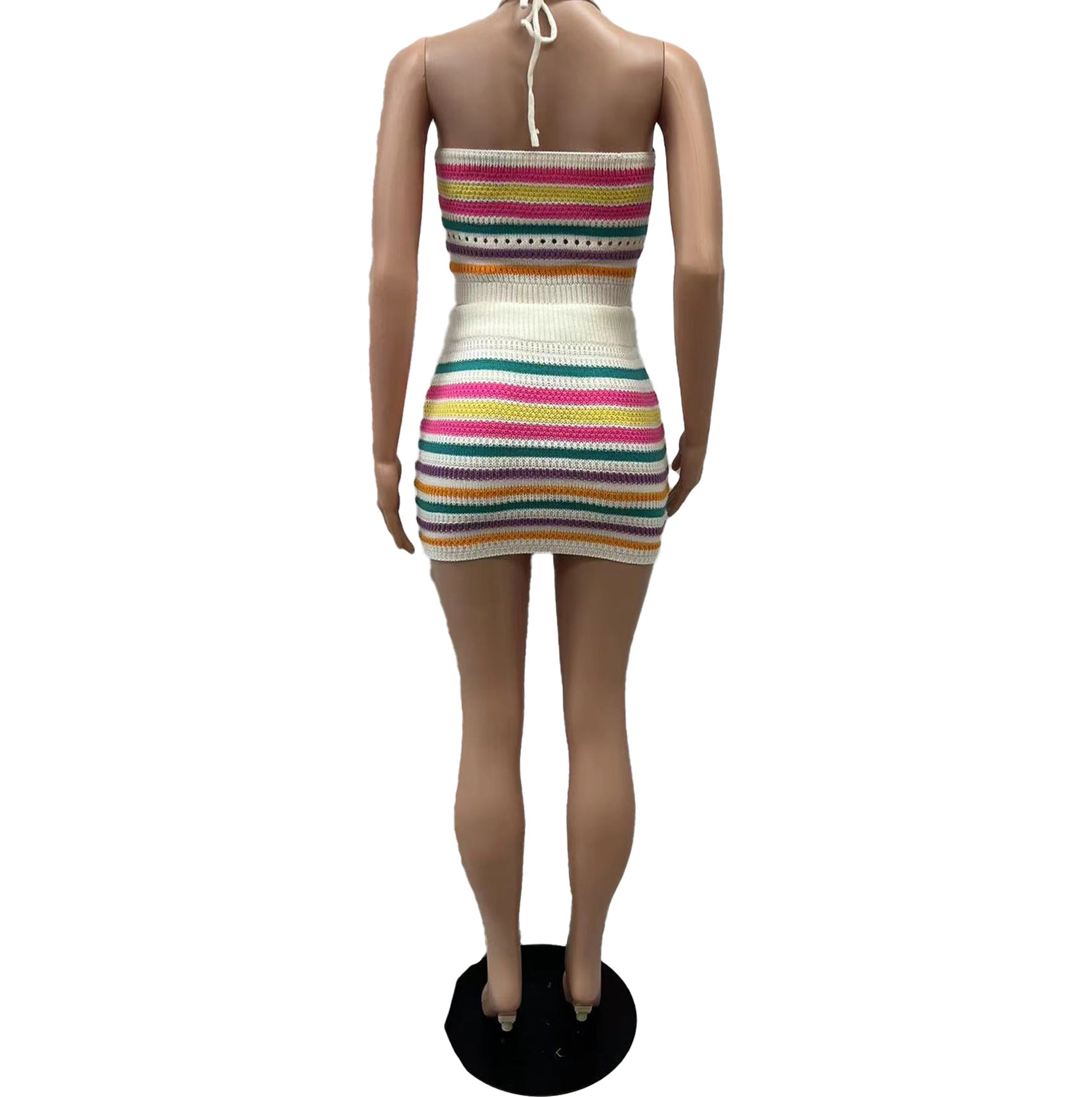 Women Backless Halter Neck Top and skirt two piece set 12