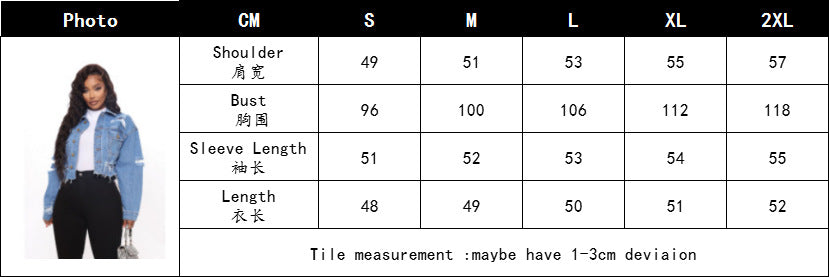 Women Ripped Denim Jacket 8