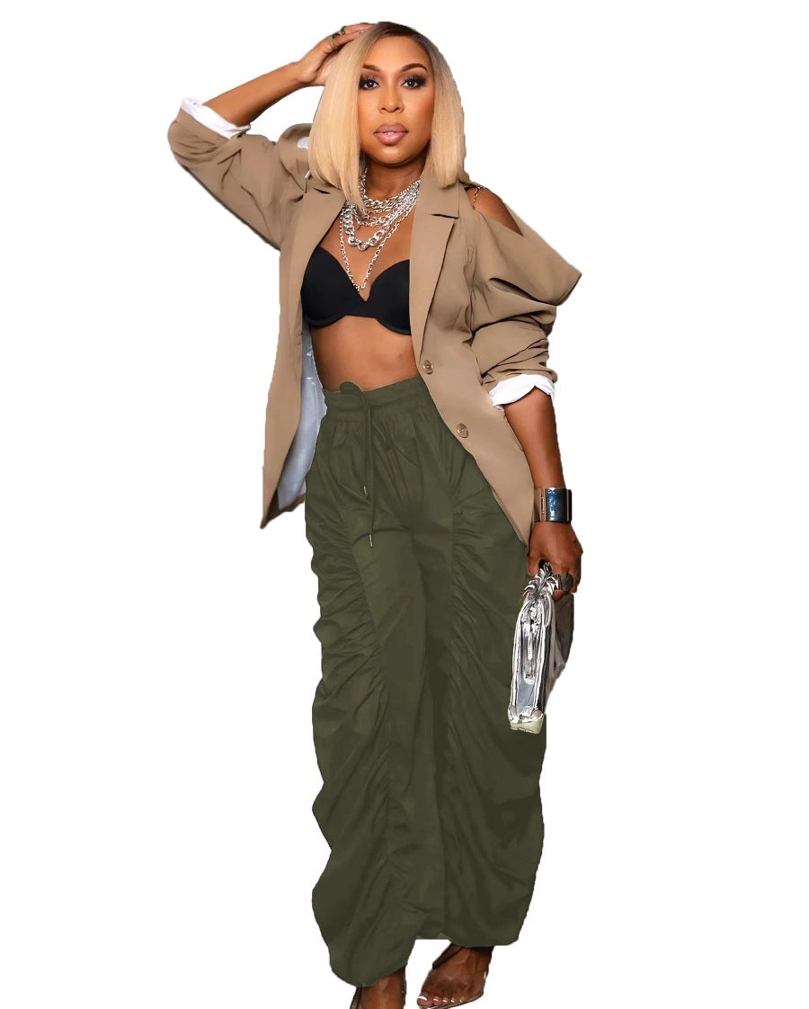 Fashionable Women's Casual Fashion Pleated Loose Pants 10