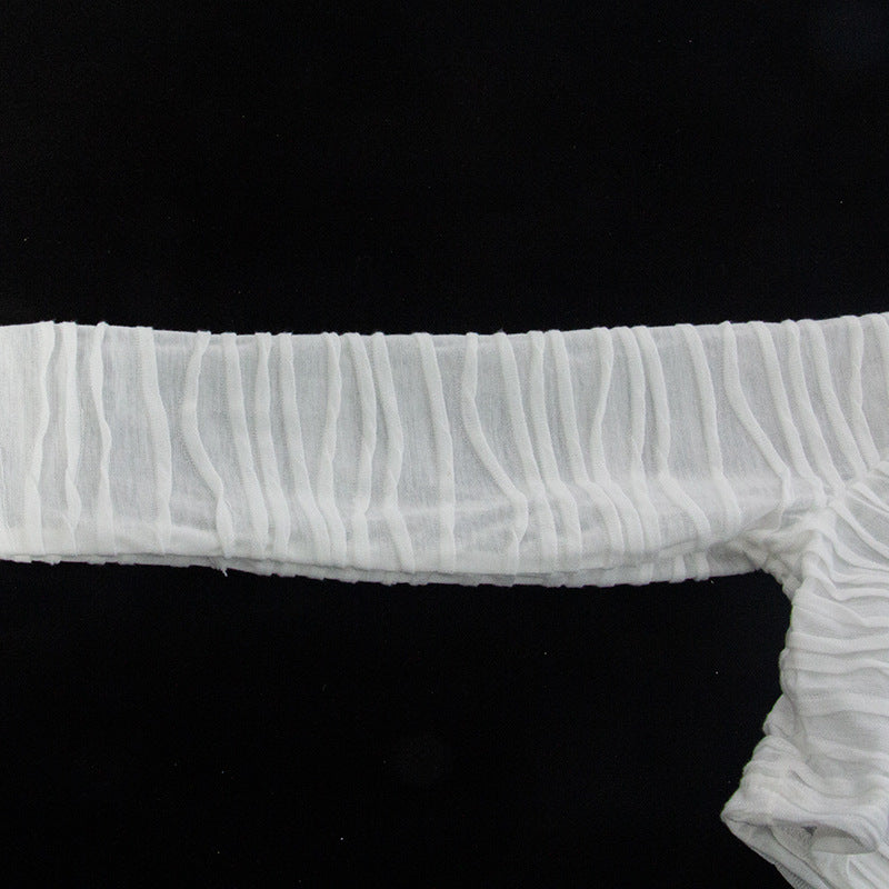 Women Autumn Solid Lace-up Wavy Stripe Crop Top and Pants Two-piece Set 11