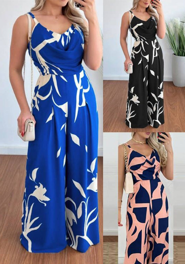 Women Chic Suspender Backless Wide Leg Jumpsuit