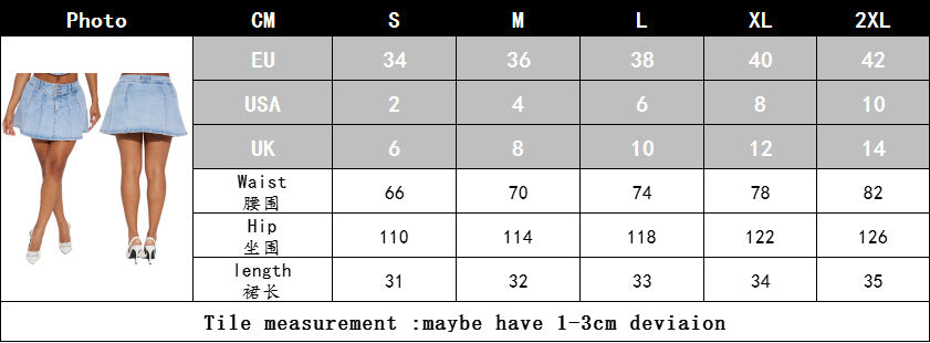 Women Button Washed Denim Skirt 7