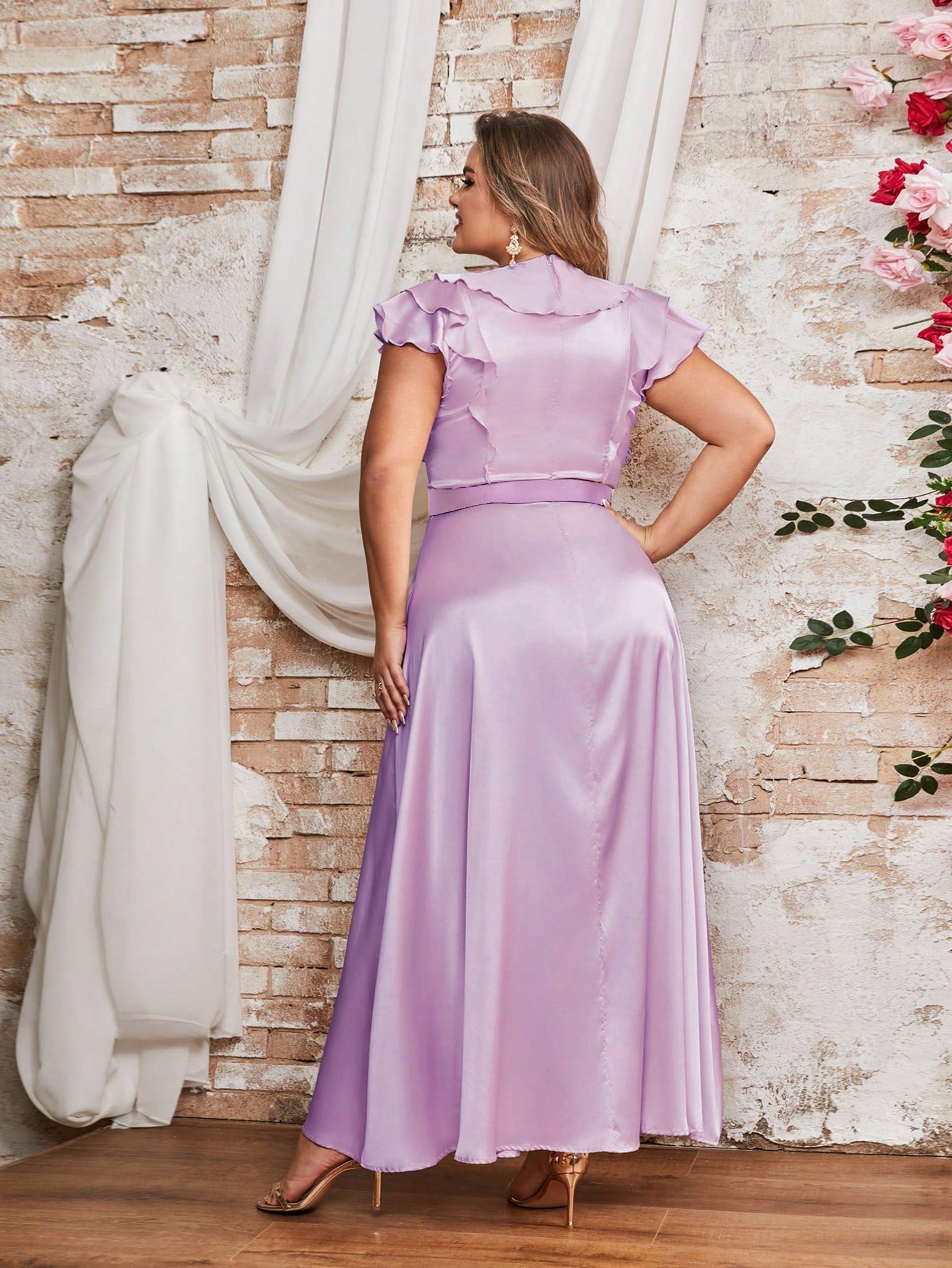 Summer Plus Size Women's Chic Ruffled Long Dress 3