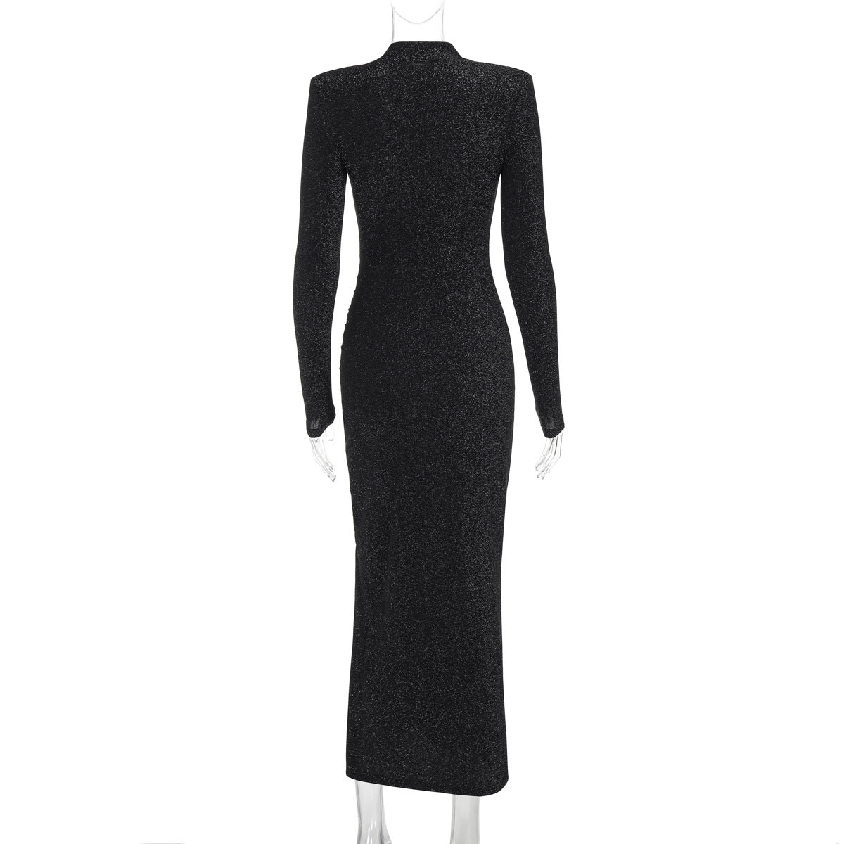 Women Fall Round Neck Chic Slit Dress 6