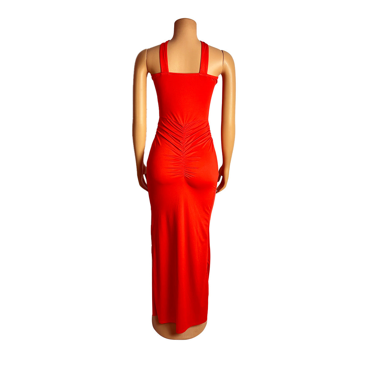 Women Sexy Party Gathered Bodycon Maxi Dress 16