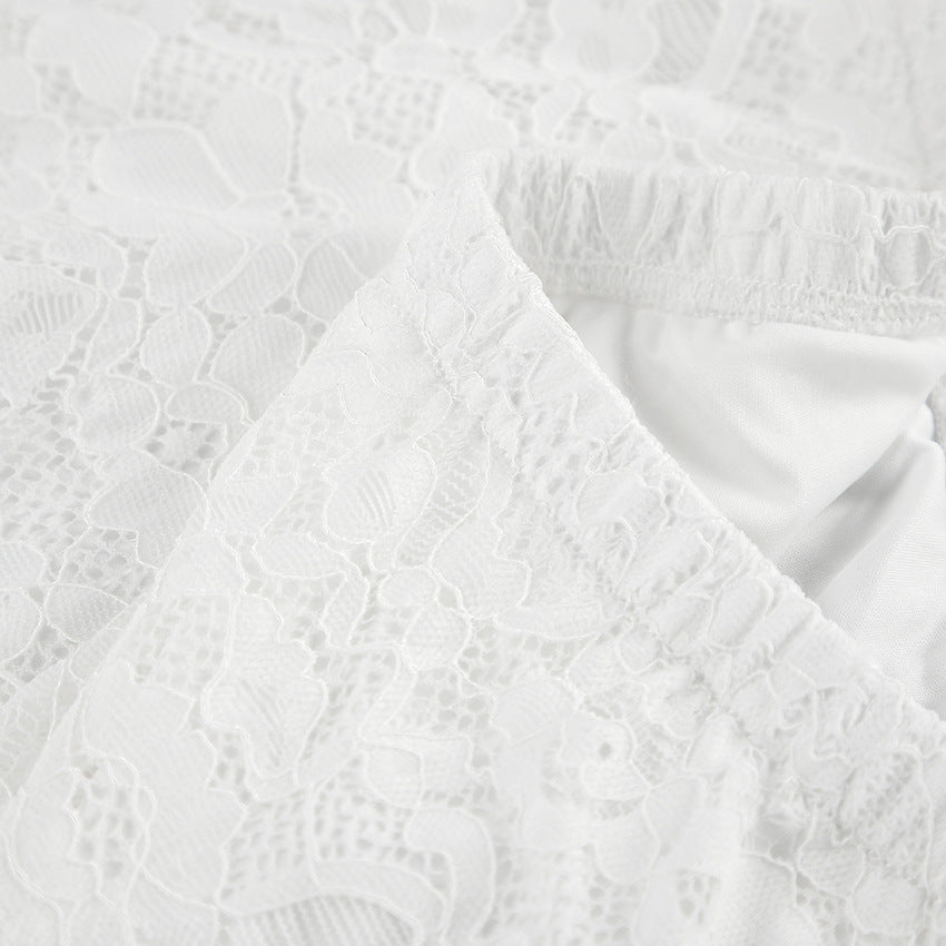 Spring Jacquard Lace Cut-Out Fashion Sexy Long Skirt 14