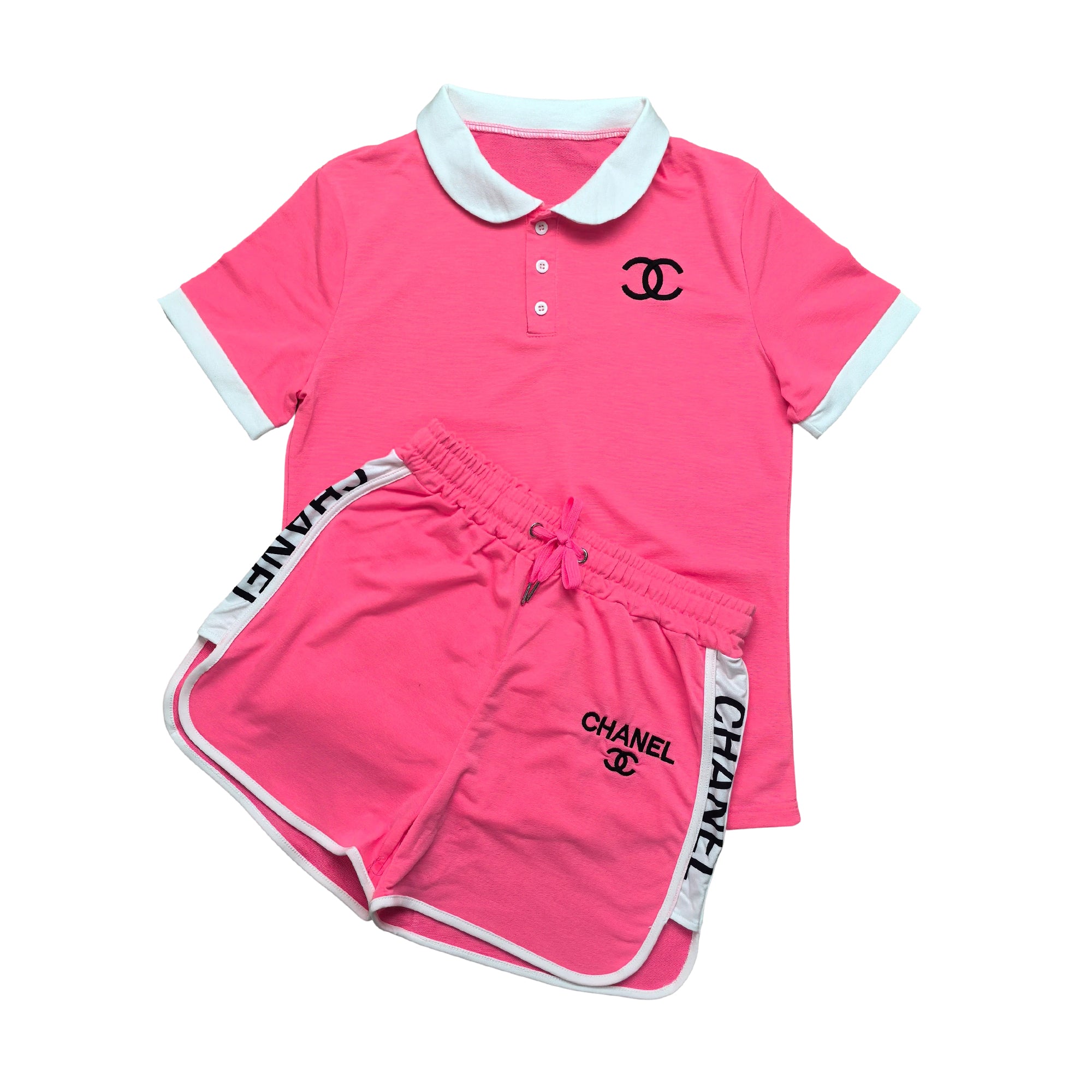 Women's Fashion Casual Trendy Embroidered Two Piece Short-Sleeved Shorts Set 6