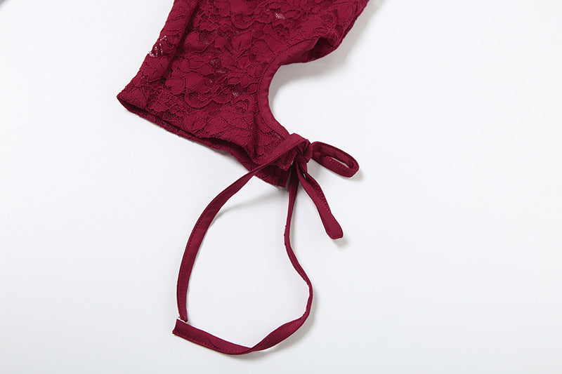 Summer fashion sexy low-cut lace Patchwork two piece shorts set for women 24