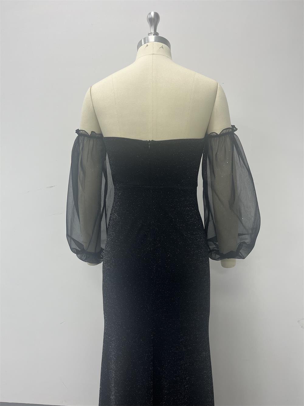 Women's Strapless Multi-Wear See-Through Mermaid Prom Dress Black Evening Gown 8