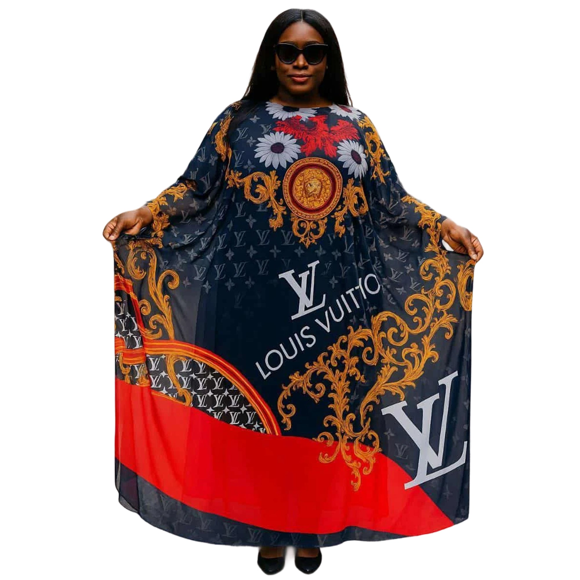 Women's Fashion Beach Holiday Printed Sexy See-Through Mesh Sleeveless Maxi Dress 18