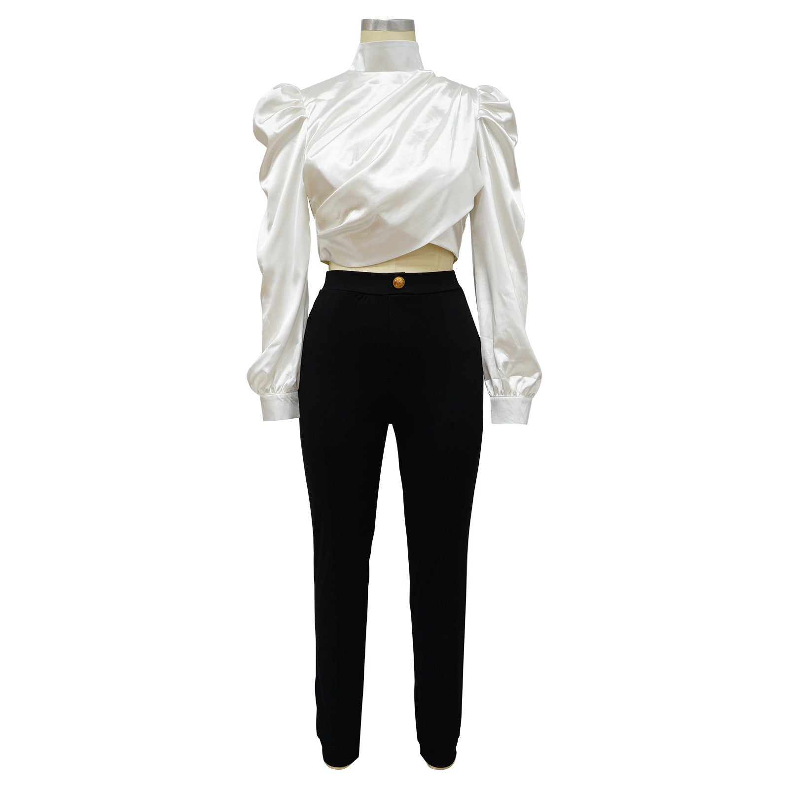 Autumn Women puff sleeve high-neck top 10