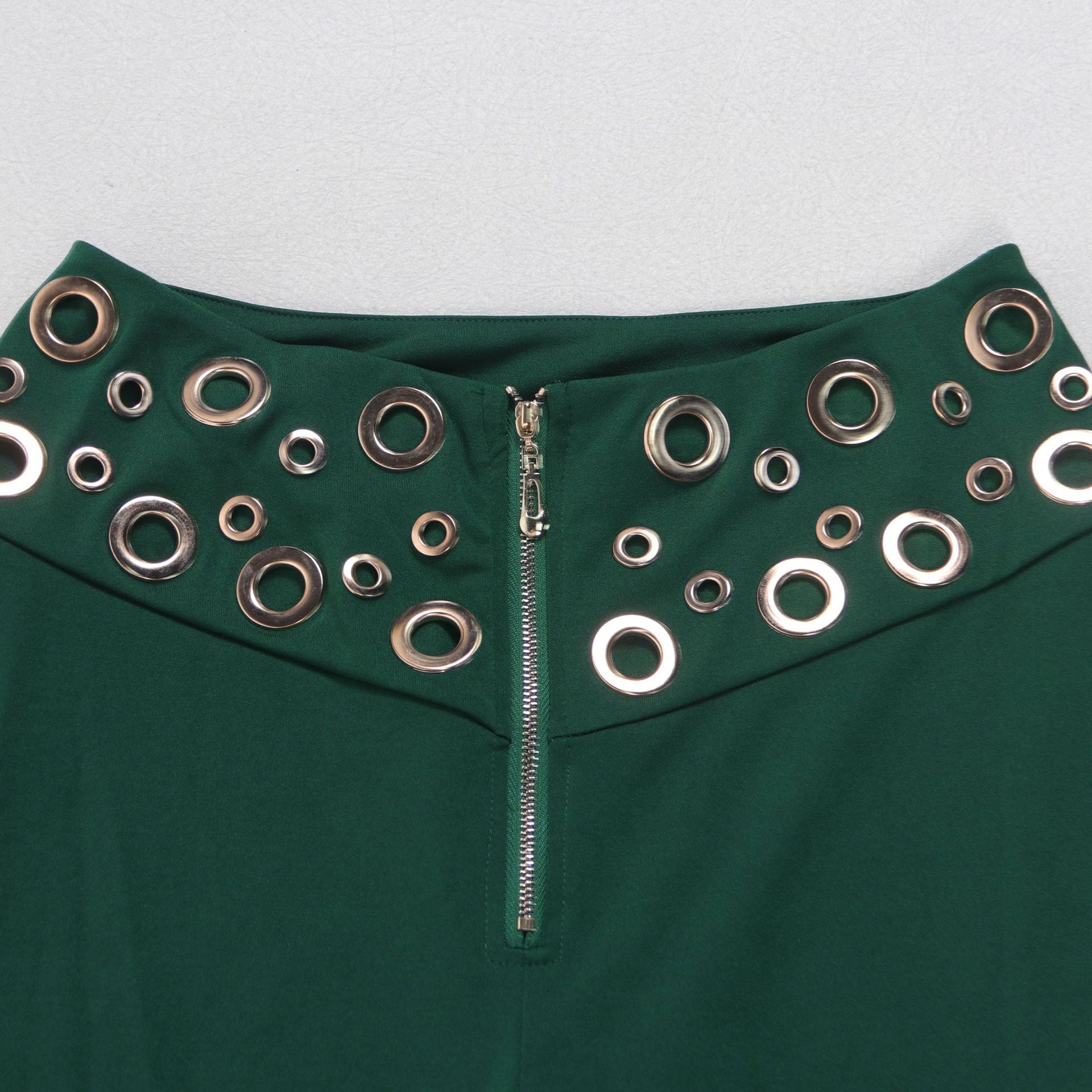 Women elegant elastic metal buckle decorated V-neck Top and Pants two-piece set 20